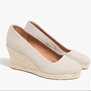 JCrew Canvas Espadrille Wedges Size 8